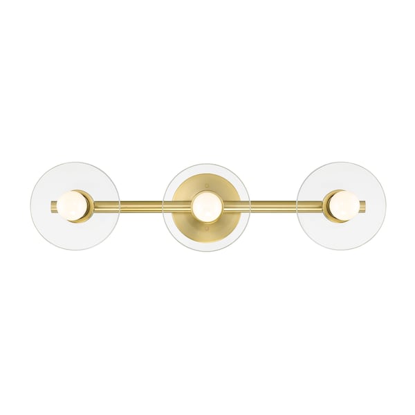 Designers Fountain Litto 24in 3-Light Brushed Gold Modern Indoor Vanity Light with Clear Glass Shades D294C-3B-BG - main